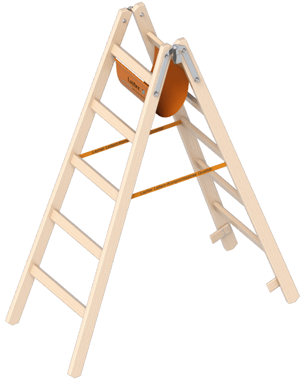 Holz-Sprossenstehleiter 2 x 4 Sprossen